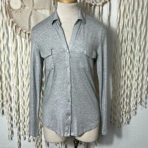 Majestic Filatures Soft Touch Metallic Button Down Shirt Size 1/Small